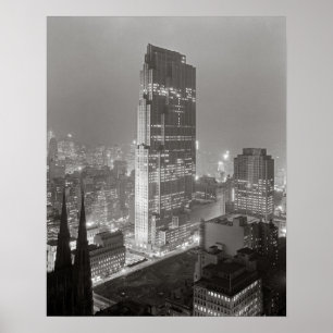Rockefeller Center, 1933. Vintage-Foto Poster
