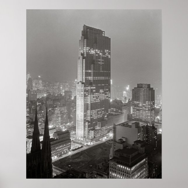 Rockefeller Center, 1933. Vintages Foto Poster (Vorne)