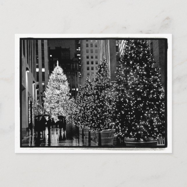 Rockefeller Center Christmas Tree Postcard Feiertagspostkarte (Vorderseite)