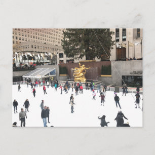 Rockefeller Center Ice Skaten Rink Christmas NYC Feiertagspostkarte