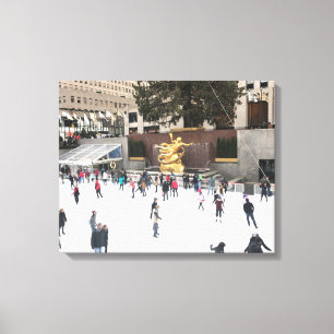 Rockefeller Center Ice Skaten Rink Christmas NYC Leinwanddruck