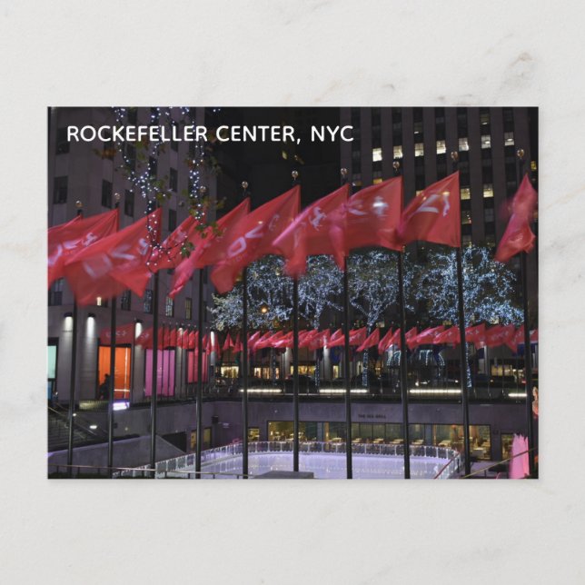Rockefeller Center Ice Skaten Rink NYC Foto Postkarte (Vorderseite)