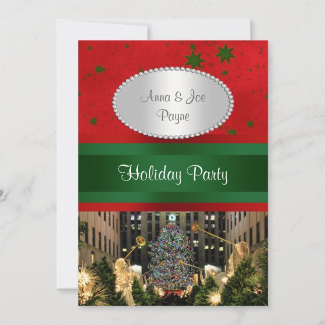 Rockefeller Center Weihnachtsbaum, Rote Sterne P Einladung (Vorderseite)