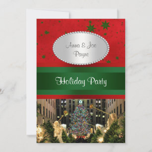 Rockefeller Center Weihnachtsbaum, Rote Sterne P Einladung