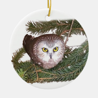 Rockefeller Owl Button Keramik Ornament