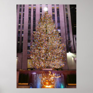 Rockefeller Plaza's Christmas Tree - Poster