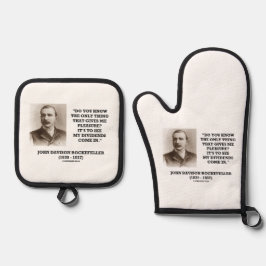 Rockefeller, um zu sehen, wie meine Dividenden kom Ofenhandschuh & Topflappen-Set