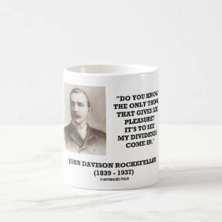 Rockefeller, zum meiner Dividenden zu sehen, in Kaffeetasse
