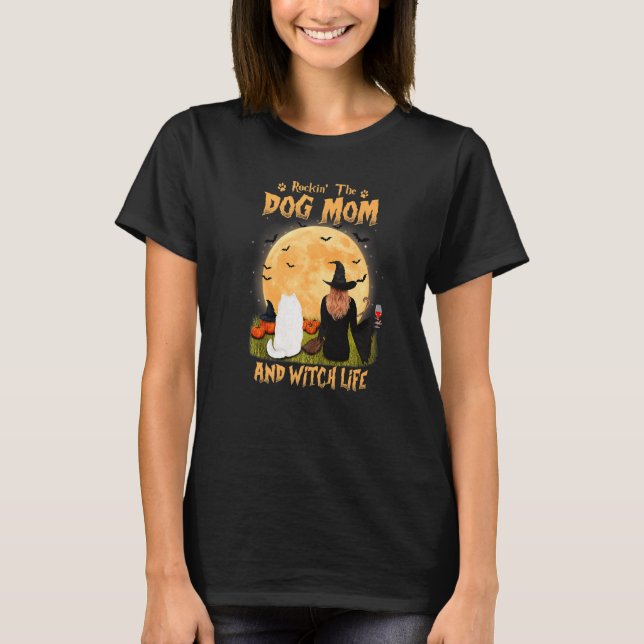 Rocken der Hunde Mama und Hexenleben Samoyed Hallo T-Shirt (Vorderseite)