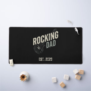 Rockender Papa Vintage-Gitarre großes Desktop-Mat Schreibtischunterlage