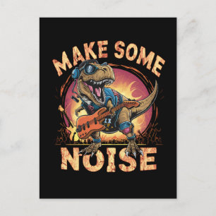 Rockender T-Rex Dinosaur Konzert Kunst Postkarte
