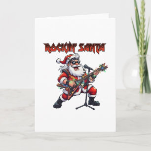 Rockender Weihnachtsmann-Gitarrist Karte