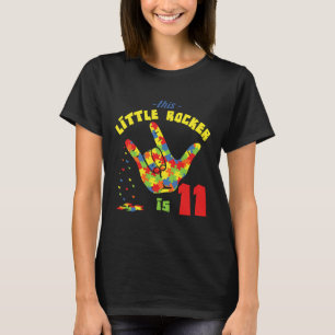 Rocker Age 11 Geborenes Geburtsrätsel Autismus Bew T-Shirt