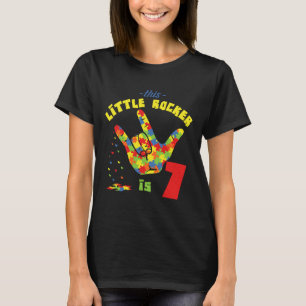 Rocker Age 7 Geborenes Geburtsrätsel Autismus Bewu T-Shirt