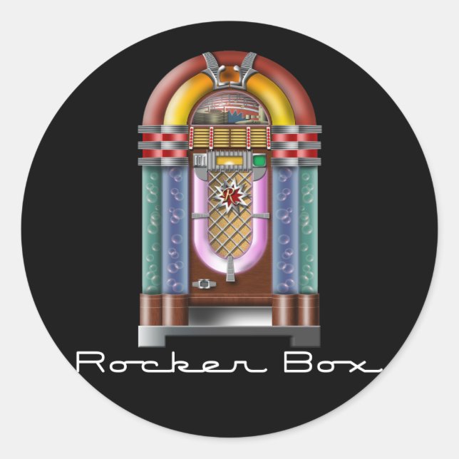 Rocker Box Jukebox Runder Aufkleber (Vorderseite)