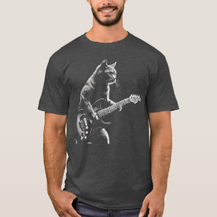Rocker Cat E-Gitarre Rockmusik Männer Jungen Fraue T-Shirt