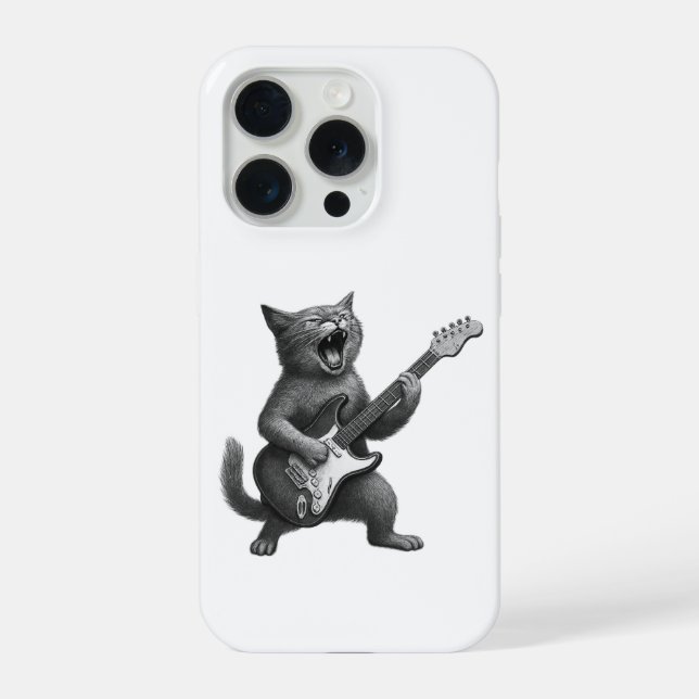 Rocker Cat iPhone Case Hülle (Rückseite)