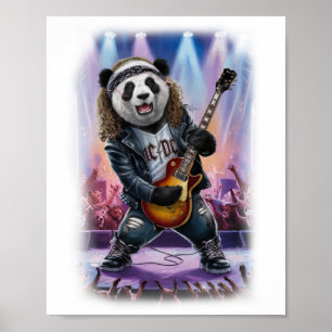 Rocker, der elektrische Gitarre spielt auf einem Poster