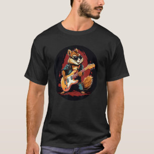 Rocker-Eichhörnchen mit elektrischer Gitarre für C T-Shirt