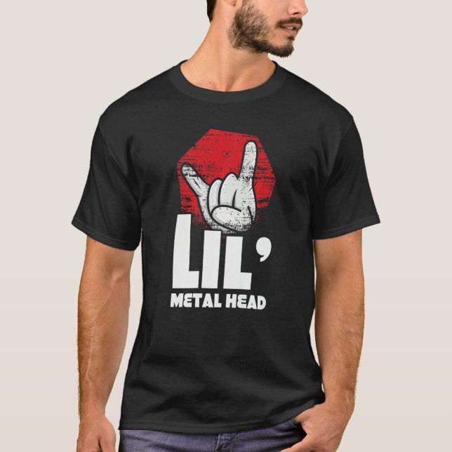 Rocker Hand Metal Sign Rock Music Lover Little Met T-Shirt (Vorderseite)