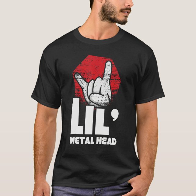 Rocker Hand Metal Sign Rock Music Lover Little Met T-Shirt (Vorderseite)