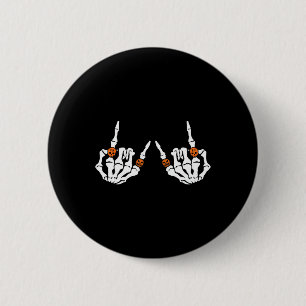 Rocker Hand Sign Rock Skeleton Pumpkin Skull Rings Button