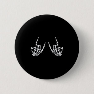 Rocker-Handzeichen Rock-Skelett-Halloween-Kostüm M Button
