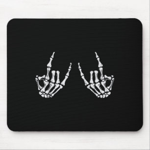Rocker-Handzeichen Rock-Skelett-Halloween-Kostüm M Mousepad