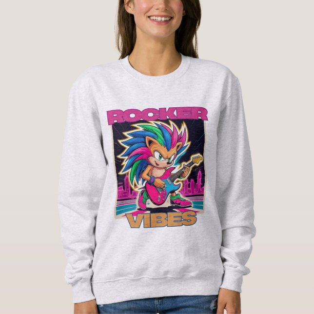 Rocker-Igel Sweatshirt (Vorderseite)