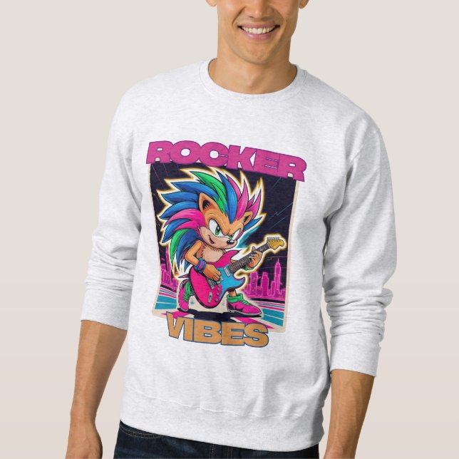 Rocker-Igel Sweatshirt (Vorderseite)