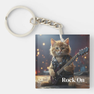 Rocker-Katze Schlüsselanhänger