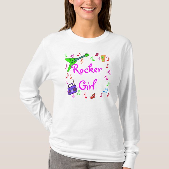 Rocker-Mädchen Rockin T-Shirt (Vorderseite)