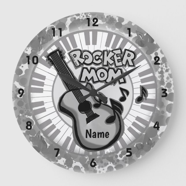 Rocker-Mama Große Wanduhr (Vorderseite)