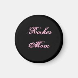 Rocker-Mama-Kühlschrankmagnet (Schwarz & Rosa) Magnet