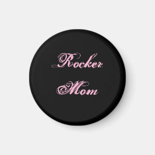 Rocker-Mama-Kühlschrankmagnet (Schwarz & Rosa) Magnet