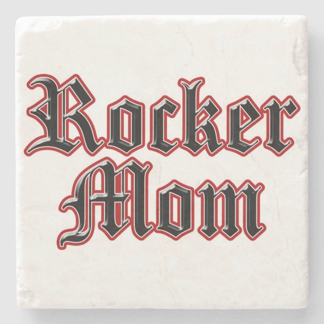 Rocker-Mama Steinuntersetzer (Vorderseite)