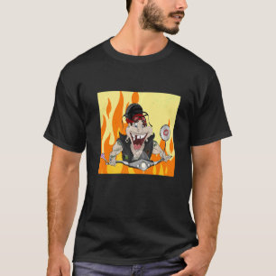 Rocker mit Feuer und Flammen Burnout T-Shirt