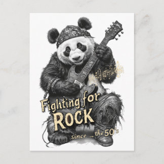 Rocker Panda sagt: Kämpfe für Rock auf einem Feiertagspostkarte