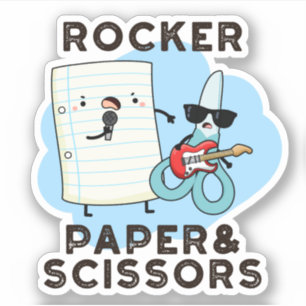 Rocker Paper and Scissors Funny Game Puff Aufkleber