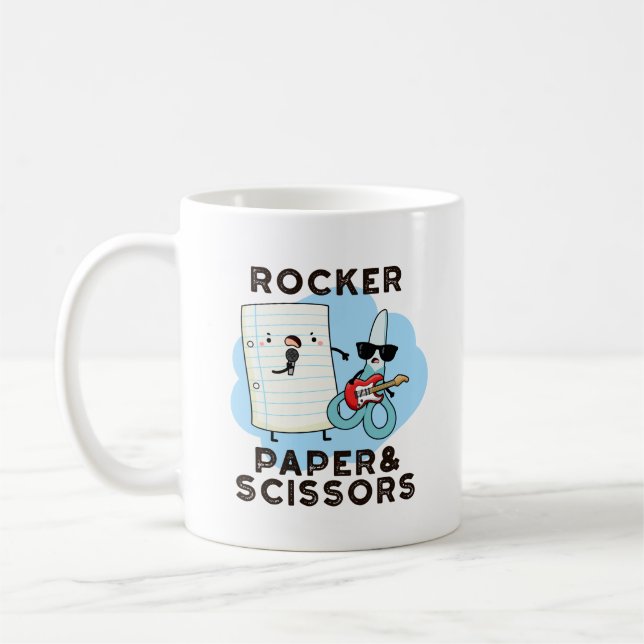 Rocker Paper and Scissors Funny Game Puff Kaffeetasse (Links)