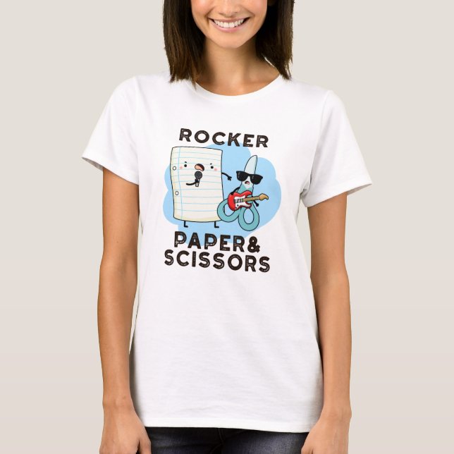 Rocker Paper and Scissors Funny Game Puff T-Shirt (Vorderseite)
