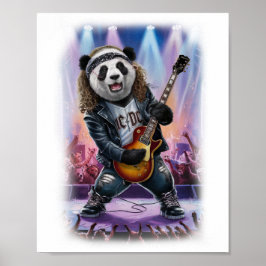 Rocker playing the Electric Guitar on a Poster