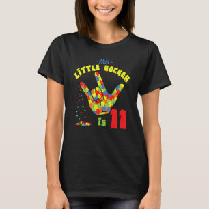 Rocker Rock Alter 11 Jahre Geburtstagsrätsel Autis T-Shirt