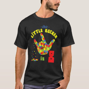 Rocker Rock Alter 8 Jahre Geburtstagsrätsel Autism T-Shirt