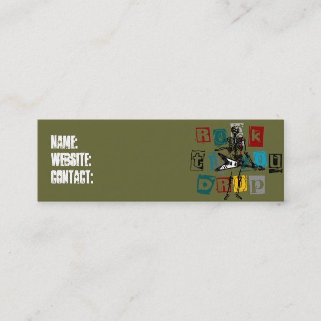 Rocker Skeletion Profil/Visitenkarten Mini Visitenkarte (Vorderseite)
