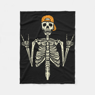 Rocker Skeleton Cap Skater Cool Halloween Punk Roc Fleecedecke