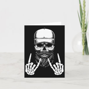 Rocker Skeleton Cap Skater Cool Halloween Punk Roc Karte