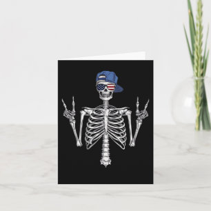 Rocker Skeleton Cap Skater Cool Halloween Punk Roc Karte
