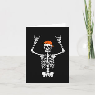 Rocker Skeleton Cap Skater Cool Halloween Punk Roc Karte