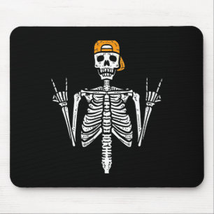 Rocker Skeleton Cap Skater Cool Halloween Punk Roc Mousepad